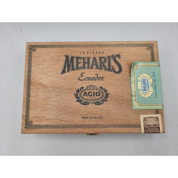 Mehari's Agio Cigars Empty Wood Cigar Box Made in Holland - Picture 2 of 8